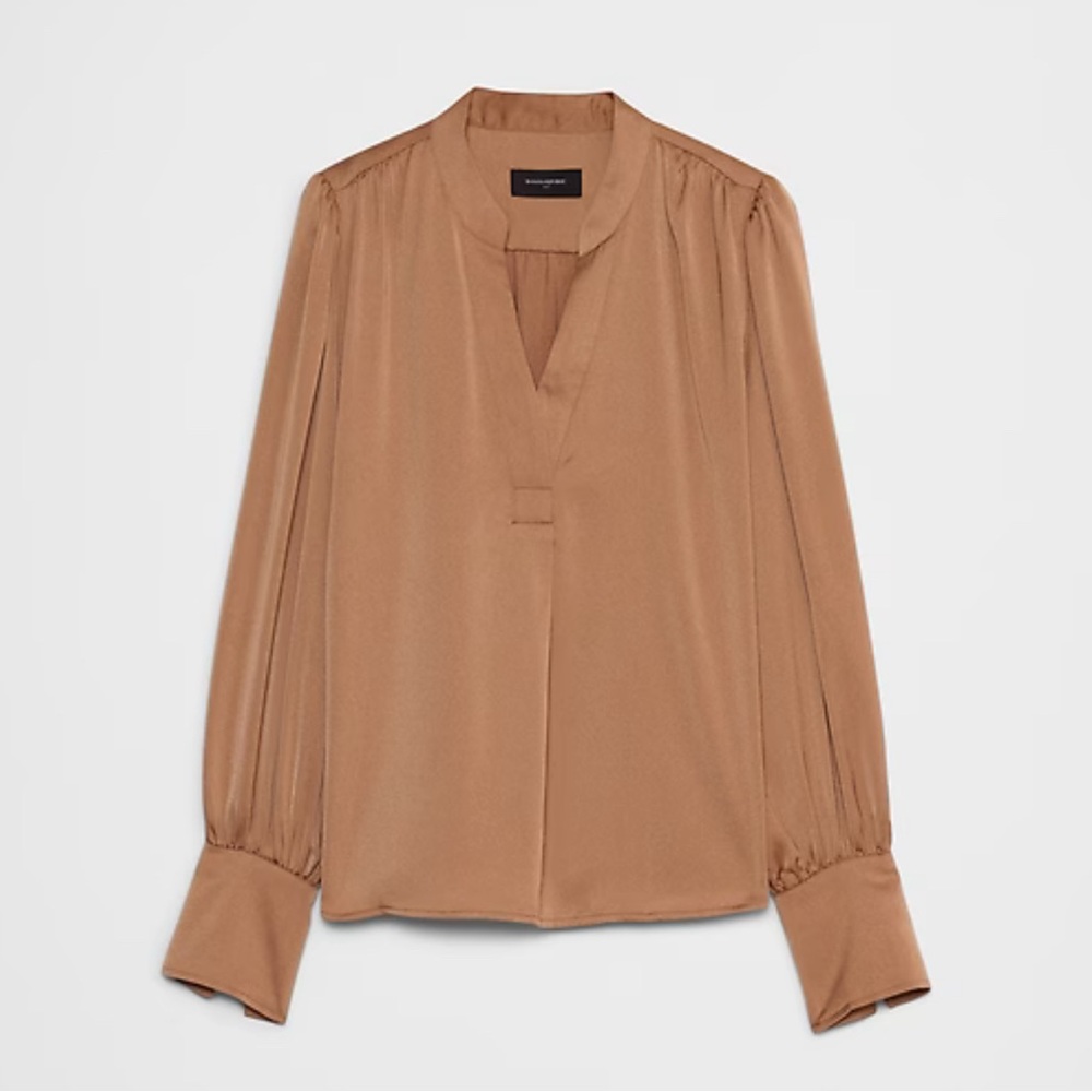 Elegant Tan Women's Blouse - NWT